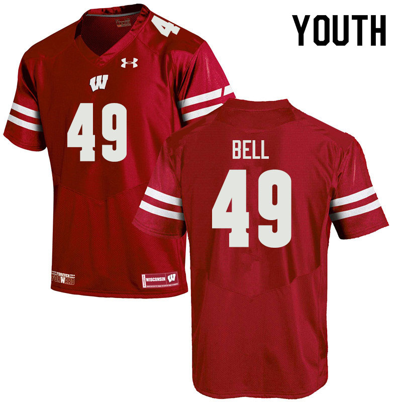 Youth #49 Christian Bell Wisconsin Badgers College Football Jerseys Sale-Red - Click Image to Close